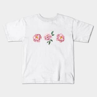 Pink Peonies Kids T-Shirt